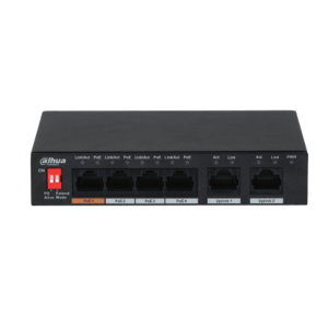 Dahua Technology PFS3006-4ET-60, Unmanaged, L2, Fast Ethernet (10/100), Power over Ethernet (PoE), …