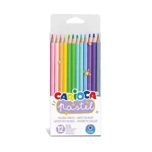 Spalvoti pieštukai CARIOCA, pastelinių spalvų, 12 vnt.