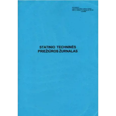Statinio techninės priežiūros žurnalas  0720-045