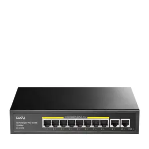 Cudy GS1010PE tinklo komutatorius Gigabit Ethernet (10/100/1000) Power over Ethernet (PoE) Juodas