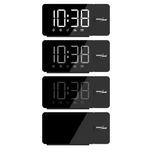 Digital LED clock radio with GreenBlue projector, FM radio, alarm, 12/24 clock, 5V DC USB power supply + CR2032, GB172