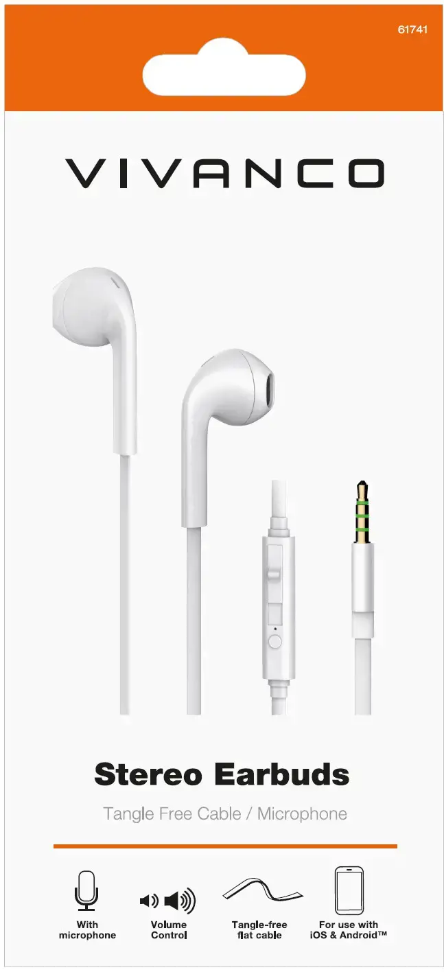 "Vivanco" ausinės Stereo ausinės, baltos (61741)