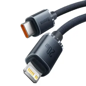 Baseus Crystal kabelis USB-C to Lightning 20W PD 2m juodas
