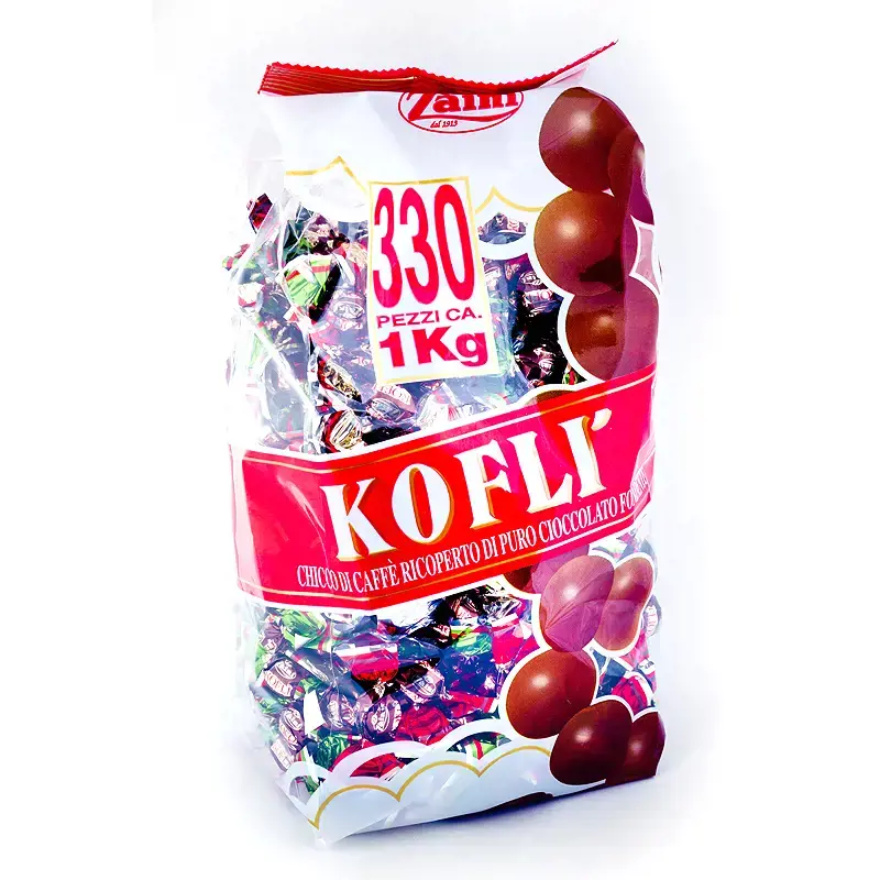 Saldainiai KOFLI - kavos pupelės aplietos šokoladu, 1 kg