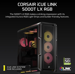 Corsair iCUE LINK 5000T LX RGB Midi Tower Black