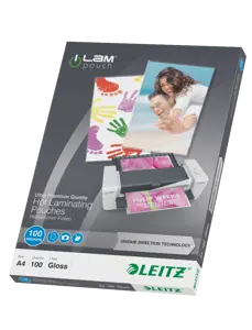 Leitz iLAM UDT, Transparent, EVA (Ethylene Vinyl Acetate), Polyethylene terephthalate (PET), Glossy…
