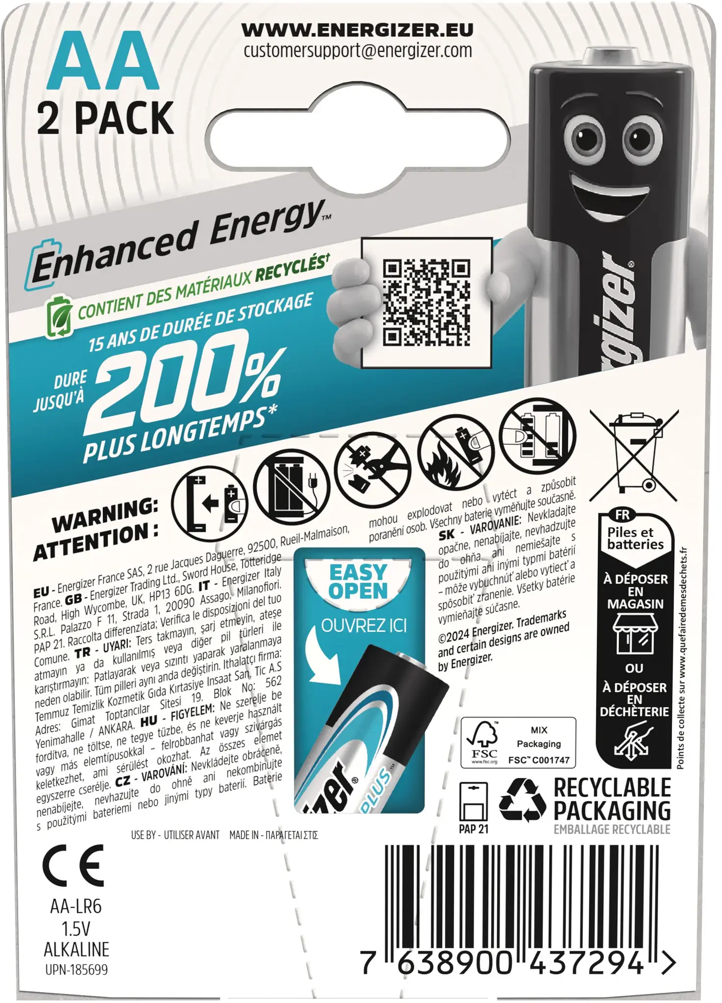 Energizer battery Max Plus Alkaline AA CHP2