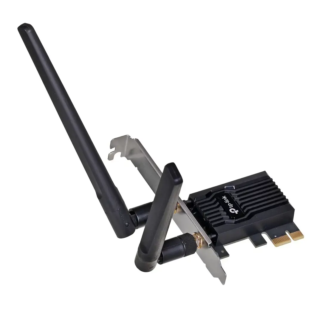 TP-Link AX1800 "Wi-Fi 6 Bluetooth 5.2 PCIe" adapteris, vidinis, belaidis, "PCI Express", WLAN / "Bluetooth", 1800 Mbps, juodas