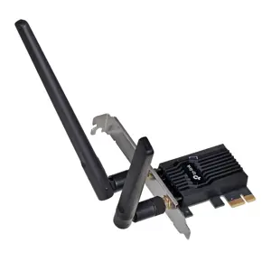 TP-Link AX1800 "Wi-Fi 6 Bluetooth 5.2 PCIe" adapteris, vidinis, belaidis, "PCI Express", WLAN / "Bluetooth", 1800 Mbps, juodas