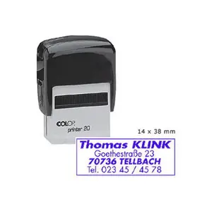 Antspaudo korpusas COLOP PRINTER C20, su mėlyna pagalvėle