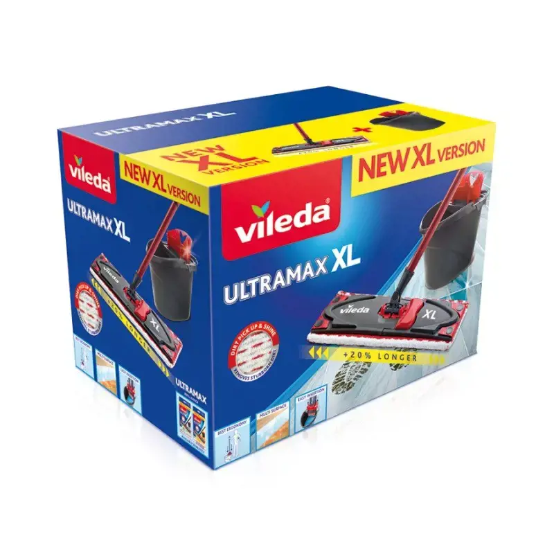 "Vileda Ultramax BOX XL" (šluostė ir kibiras) Sausas ir drėgnas mikropluoštas Juoda, raudona