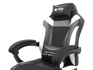 NATEC Fury žaidimų kėdė Avenger M+ juoda-balta