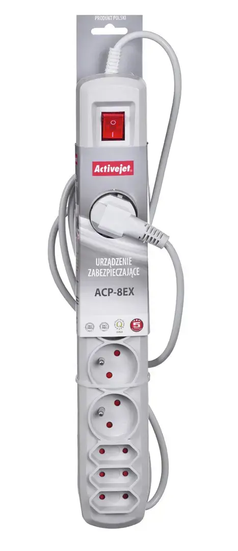 Activejet APN-8G/3M-GR maitinimo juostelė su laidu