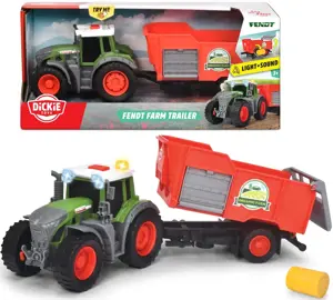 DICKIE Farm Fendt traktorius su priekaba 26cm šieno rulonas
