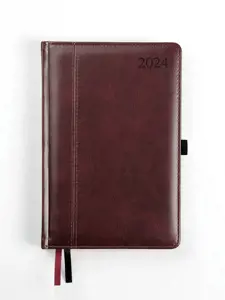 Kalendorius AMBASSADOR BLACK EDITION, 2024, PU, A5, tamsiai ruda