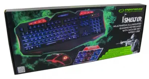 ESPERANZA EGK3000 MULTIMEDIA ILLUMINATED WIRED USB GAMING KEYBOARD WITH MOUSE SET SHELTER
