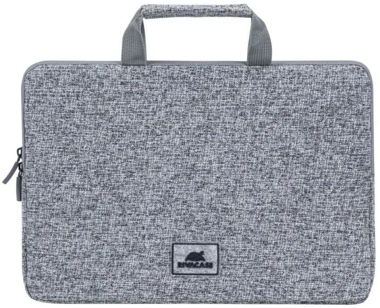 RIVACASE Anvik 13,3" nešiojamojo kompiuterio dėklas, šviesiai pilkas, su rankena, vandeniui atspari medžiaga, pliušinis vidus, galinė kišenė išmaniajam telefonui, vizitinėms kortelėms, priedams