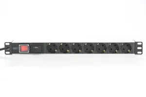 DIGITUS 19inch Outlet stripe 7x with on/off switch and surge protection black