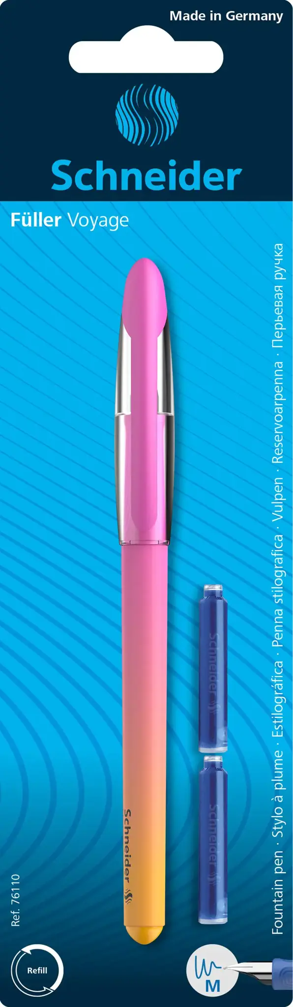 Plunksnakotis SCHNEIDER Voyage M,  dešiniarankiams ir kairiarankiams, įvairių sp. korpusas