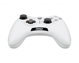 MSI FORCE GC20 V2 WHITE žaidimų valdiklis "Paruoštas kompiuteriui ir "Android", laidinis, reguliuojamas D-pad dangtelis, dvigubi vibraciniai varikliukai, ergonomiškas dizainas, nuimami kabeliai", žaidimų pultas, "Android", kompiuteris, galinis mygtukas, D-pad, makro mygtukas, maitinimo mygtukas, pradžios mygtukas, turbo mygtukas, analoginis / skaitmeninis, laidinis, USB 2.0