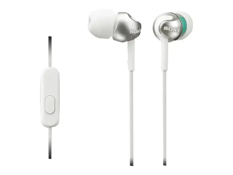 "Sony" MDR-EX110AP, laidinis, 5-24000 Hz, skambučiai/muzika, 3 g, ausinės, baltos spalvos