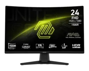 LCD Monitor MSI MAG 242C 23.6" Gaming/Curved/Frameless Matte Panel VA 1920x1080 16:9 180Hz 1 ms Col…