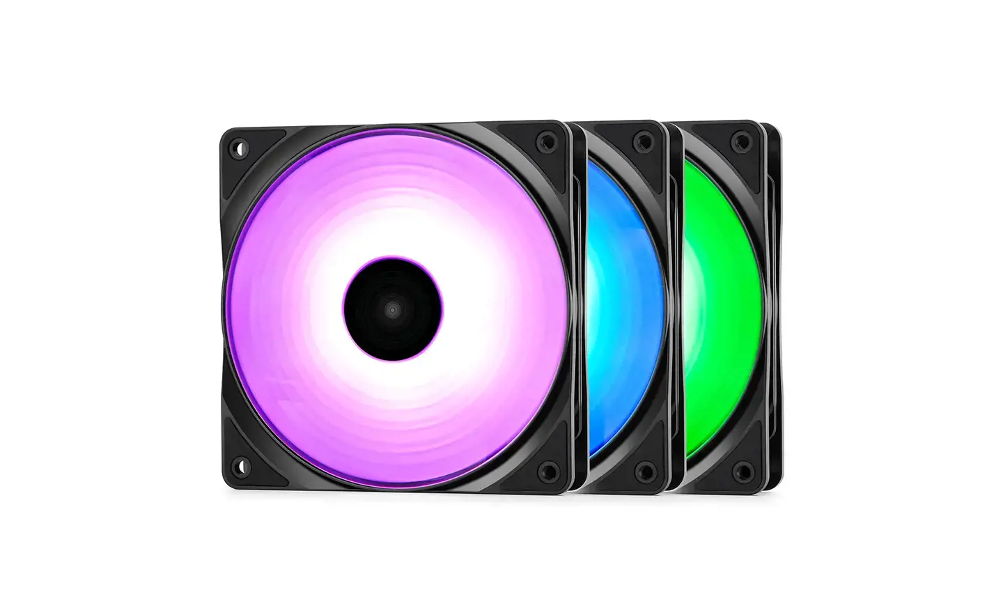 "DeepCool RF120-3in1", ventiliatorius, 12 cm, 500 aps/min, 1500 aps/min, 27 dB, 56,5 cfm