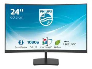 Monitorius PHILIPS 241E1SC/00 23.6inch Curved VA WLED 1920x1080 D-SUB HDMI