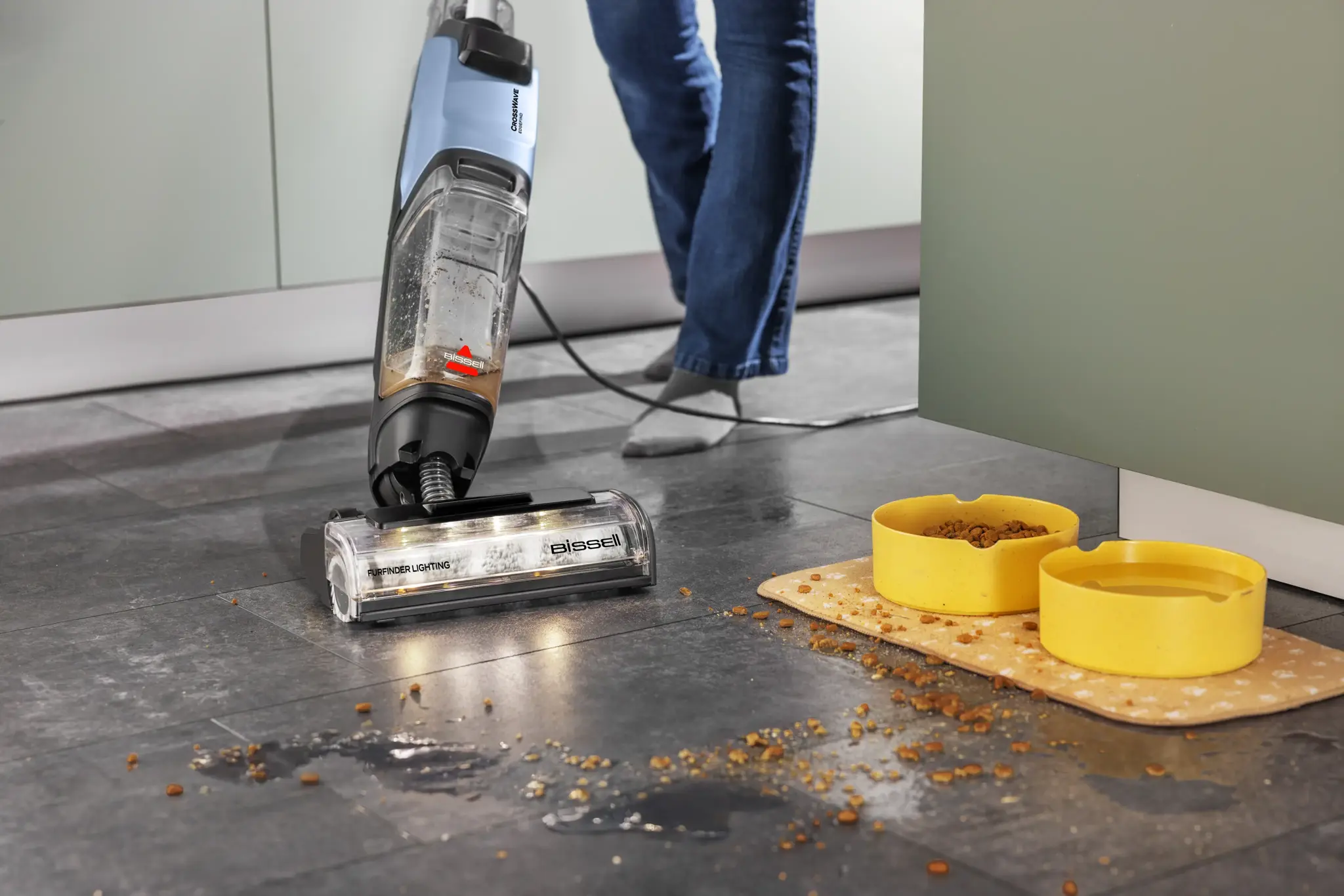 Bissell Vacuum Cleaner | CrossWave EdgeFind Select All-in-one Multi-surface | Corded operating | Washing function | 290-340 W | Black/Lake Blue/Silver