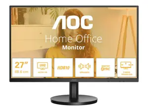 AOC U27B3A | 27 " | IPS | UHD | 16:9 | 60 Hz | 4 ms | 3840 x 2160 pixels | 350 cd/m² | HDMI ports q…