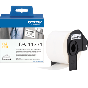 Brother DK-11234, White, Self-adhesive printer label, Removable, Rectangle, Brother QL, 8.6 cm