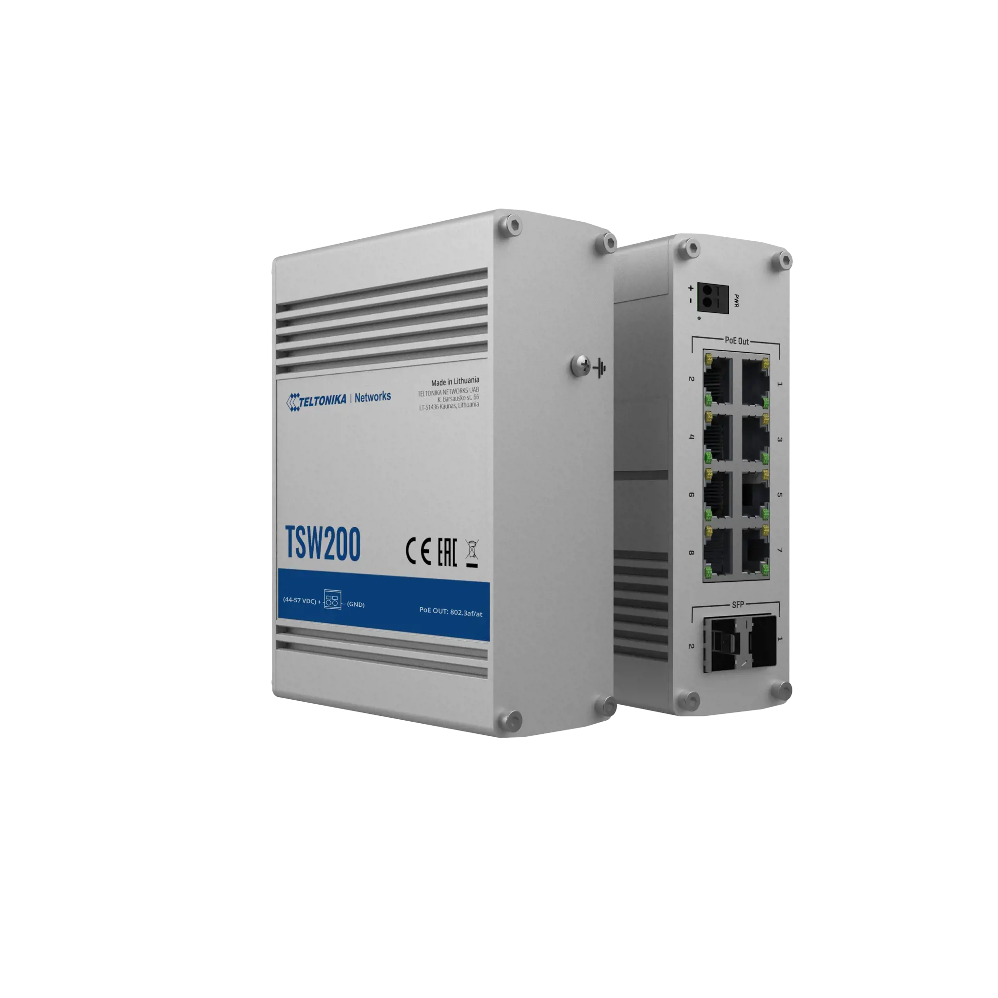 TELTONIKA IOT KOMUTATORIUS TSW200 POE 8X 30W PRIEVADAS