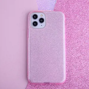 Blizgantis 3in1 dėklas iPhone 11 rožinės spalvos