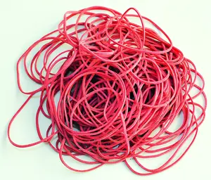 Gumytės 100g, 50mm, raudonos