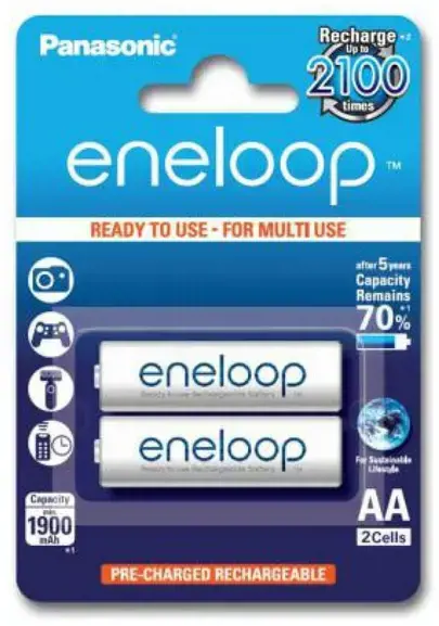 1x2 AA Panasonic Eneloop Mignon BK-3MCCE/2BE