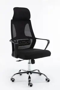 Topeshop FOTEL NIGEL CZERŃ biuro/kompiuterio kėdė Paminkštinta sėdynė Tinklelio atlošas