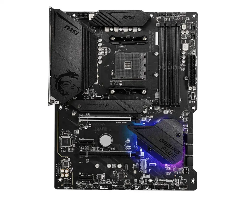 MSI MPG B550 Gaming Plus, AMD, Socket AM4, 3-iosios kartos "AMD Ryzen™ 3", 3-iosios kartos "AMD Ryzen 5", 3-iosios kartos "AMD Ryzen™ 7", 3-iosios kartos..., DDR4-SDRAM, 128 GB, DIMM