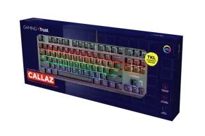 "Trust GXT 834 Callaz", pilno dydžio (100%), USB, mechaninis, QWERTY, LED, juodas