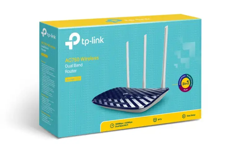 TP-Link AC750, "Wi-Fi 5" (802.11ac), dviejų dažnių (2,4 GHz / 5 GHz), Ethernet LAN, 4G, juodas, baltas, stalinis maršrutizatorius
