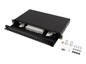 Lanberg Rackmount 19" 1U Fiber Patch panel 24xSC Simplex/24XLC Duplex Black + Accessories | Lanberg