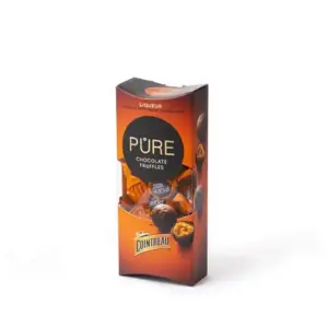 Juodojo šokolado triufeliai PURE su kreminiu apelsinų likerio „COINTREAU” įdaru, 108g