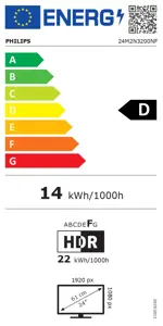 Philips | 24M2N3200NF/00 | 24 " | IPS | FHD | 16:9 | 144 Hz | 4 ms | 1920 x 1080 pixels | 300 cd/m² | HDMI ports quantity 1 | Black