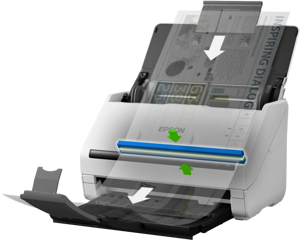 "Epson DS-530 II", 215,9 x 6096 mm, 600 x 600 DPI, 30 bitų, 24 bitų, 10 bitų, 8 bitų