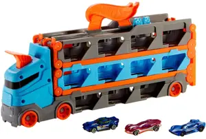 Hot Wheels City Speedway Hauler, Transporto priemonių rinkinys, 4 m., plastikinis, pilkas, įvairias…