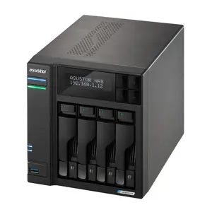 Asus Tower NAS AS6704T N5105, procesoriaus dažnis 2 GHz, 4 GB, DDR4, 4xM.2 NVMe lizdai, 2x 2,5GbE, 2x USB 3.2, 1x HDMI