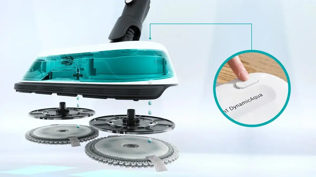 Cordless 2-in-1 hoover, vacuuming and mopping Unlimited 7 ProHygienic Aqua White