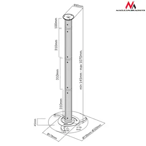 Ceiling projector mount MC-517S Distance: 80mm - 980mm