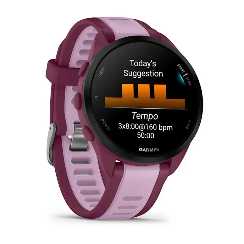 Išmanieji laikrodžiai "Garmin Forerunner 165 Music", uogų spalvos