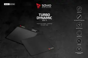 SAVIO ŽAIDIMŲ PELĖS KILIMĖLIS 250X250X2MM, DYGSNIUOTAIS KRAŠTAIS BLACK EDITION TURBO DYNAMIC S