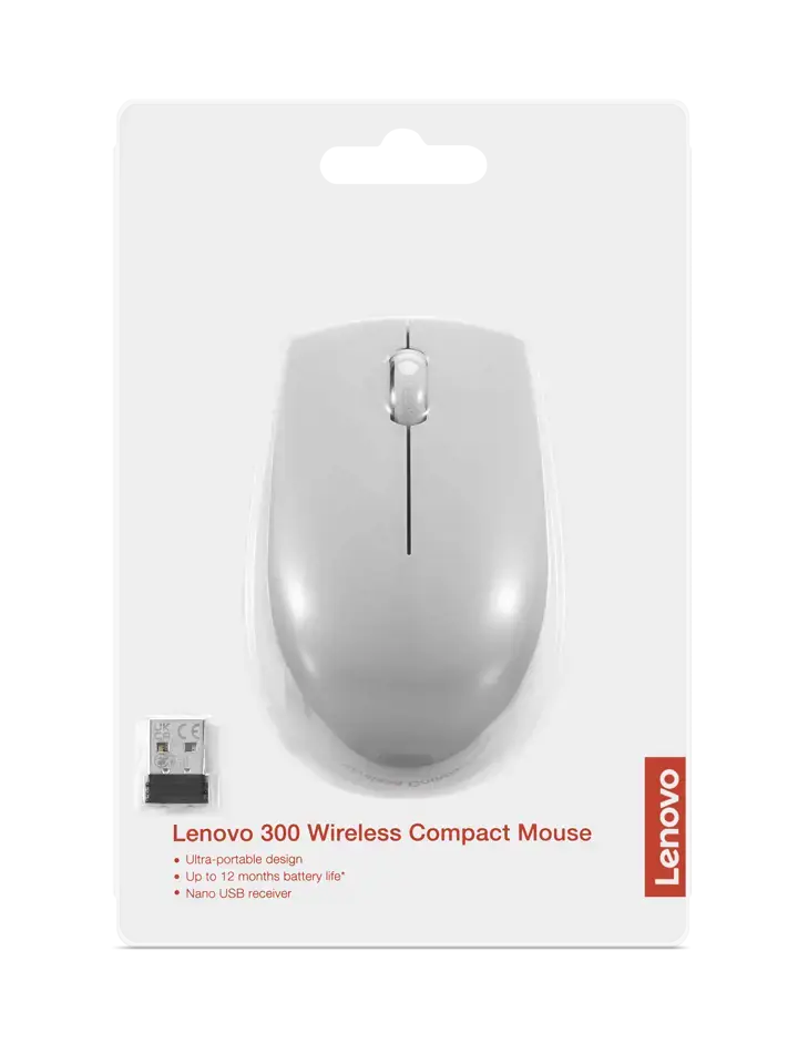 Lenovo GY51L15678, Ambidextrous, Optical, RF Wireless, 1000 DPI, Grey